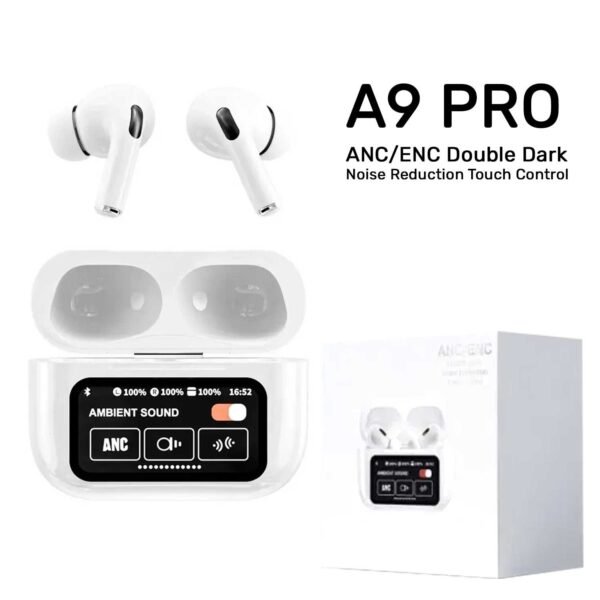 A9 PRO AIRPODS ANC/ENC ZHONGKELQNXUN TOUCH CONTROL BLUETOOTH 5.4 WIRELESS AIRBUDS - Image 3