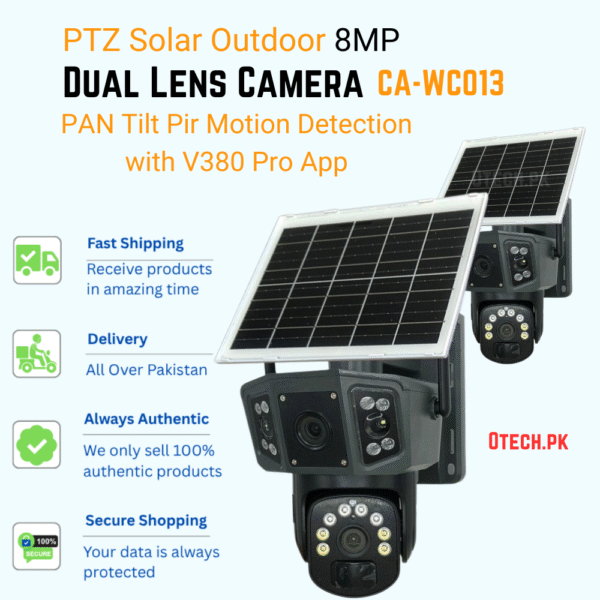 SpeedX ca-Wc013 PTZ Solar Outdoor 8MP Dual Lens Camera - Image 2